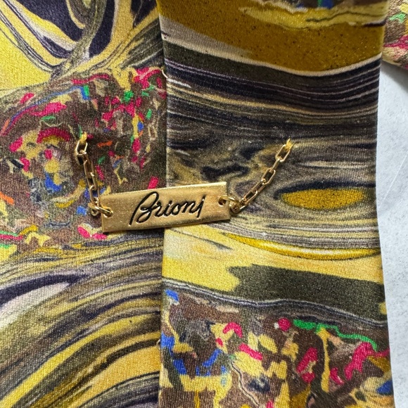 Brioni Silk Tie Made in Italy Watercolor Swirl Style - Picture 3 of 8